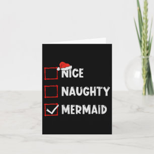 Vrouwen Leuke Stoute Zeemeermin Kerstlijst Xmas Sa Kaart