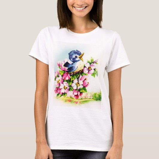 Vrouwen Leuke Vogel Liefhebbers T-shirt (Voorkant)