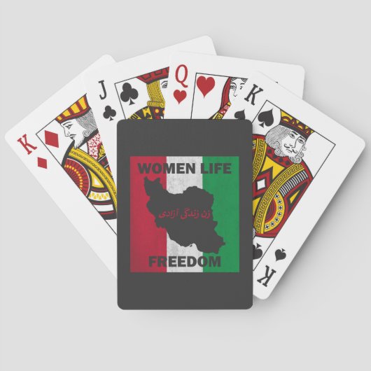 Vrouwen leven  Iraanse vrouwen in vrijheid Pokerkaarten (Achterkant)