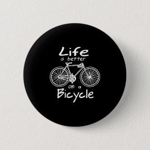 Vrouwen leven is beter op een fiets Grappig fietse Ronde Button 5,7 Cm