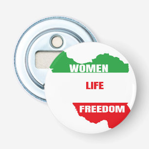 Vrouwen leven vrijheid steun Vrouwen in Iran Button Flesopener