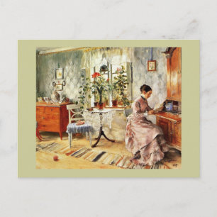 Vrouwen lezen een brief briefkaart