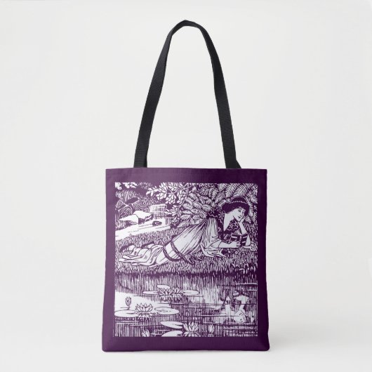 Vrouwen Lezen in een vijver Tote Bag (Voorkant)