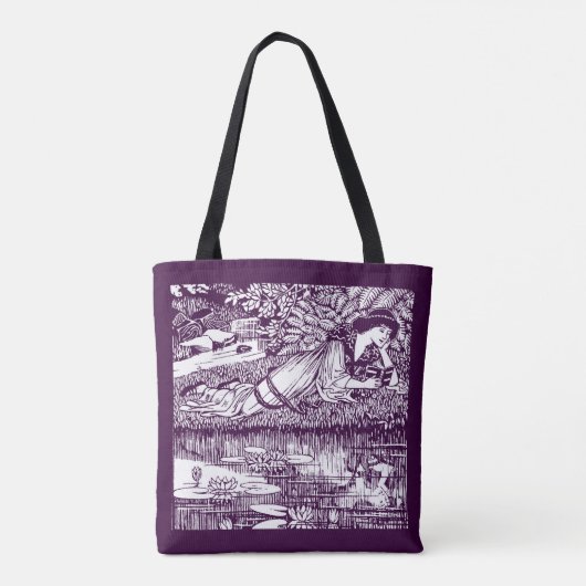 Vrouwen Lezen in een vijver Tote Bag (Achterkant)