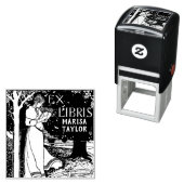 Vrouwen Lezen onder een boom Zelfinktende Stempel (In situ)