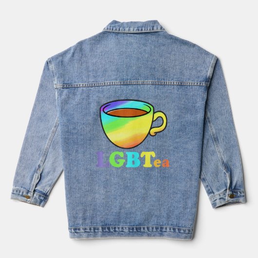 Vrouwen LGBTEA Verrassing voor LGBTQ Lesbische Les Denim Jacket (Achterkant)