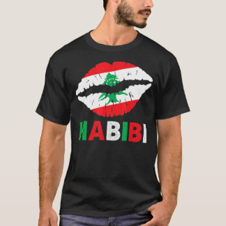 Vrouwen Libanon Habibi Gezegde Licht Libanon Vlag  T-shirt