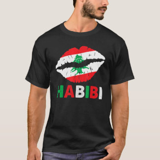 Vrouwen Libanon Habibi Gezegde Licht Libanon Vlag  T-shirt