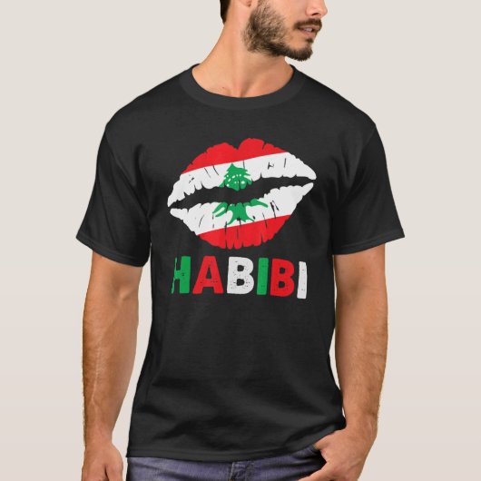Vrouwen Libanon Habibi Gezegde Licht Libanon Vlag  T-shirt (Voorkant)