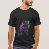 Vrouwen Licht Ghost Cat V Hals T Shirt (Voorkant)