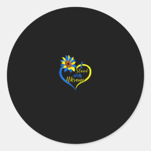 Vrouwen Liefde Hart Oekraïne Zonnebloem Ik Sta Met Ronde Sticker