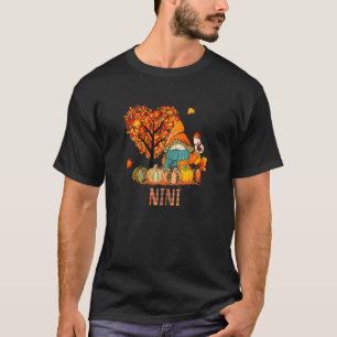 Vrouwen Liefde Herfst Gnomes Nini Halloween Pumpki T-shirt