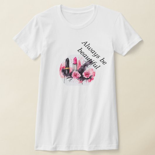 Vrouwen lippenstift, altijd mooi t-shirt (Laagn)