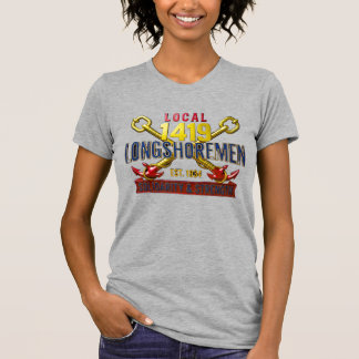 Vrouwen Local 1419 Havenarbeiders Vintage Solidari T-shirt