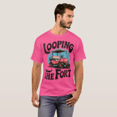 Vrouwen Looping The Fort Golf Cart Camping Funny V T-shirt (Voorkant volledig)