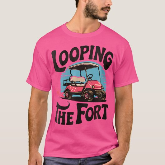 Vrouwen Looping The Fort Golf Cart Camping Funny V T-shirt (Voorkant)