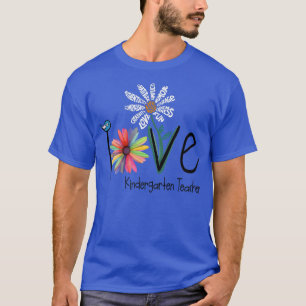 Vrouwen Love Daisy Flower Kindergarten Teacher T-shirt