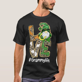Vrouwen LOVE Grammy Life Gnome Funny St Patrick's T-shirt