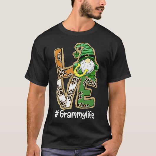 Vrouwen LOVE Grammy Life Gnome Funny St Patrick's  T-shirt (Voorkant)