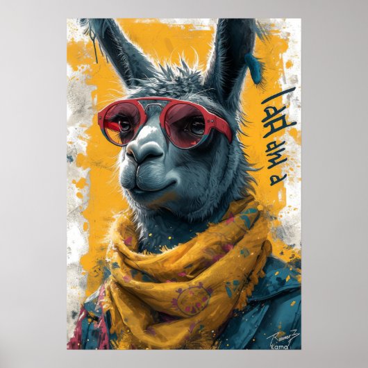Vrouwen LunarPunk Lama T-Shirt Design Poster (Voorkant)