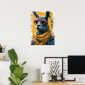 Vrouwen LunarPunk Lama T-Shirt Design Poster (Thuiskantoor)