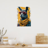 Vrouwen LunarPunk Lama T-Shirt Design Poster (Keuken)