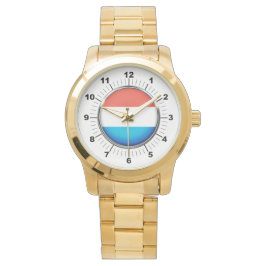 Vrouwen Luxemburgse vlag Oversized gouden horloge
