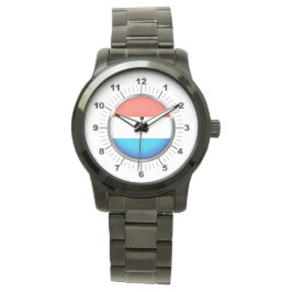 Vrouwen Luxemburgse vlag Oversized zwart horloge