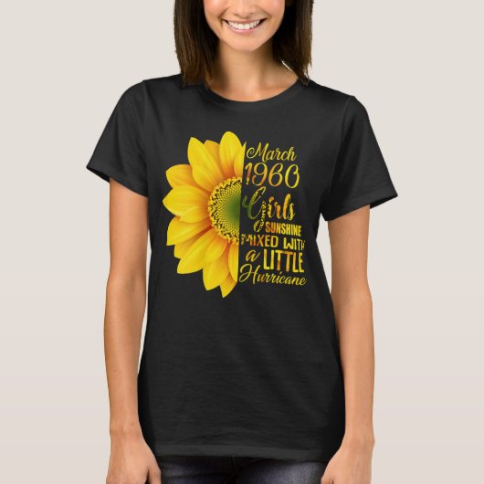 Vrouwen Maart Meisjes 1960 Zonnebloem T-shirt (Voorkant)