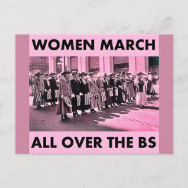 Vrouwen maart over het gehele BS-Briefkaart Briefkaart