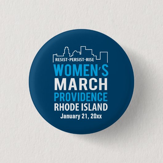 Vrouwen Maart Voorziening Rhode Island Januari Ronde Button 3,2 Cm (Voorkant)