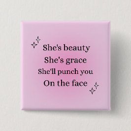 Vrouwen macht citaat badge, woeste vrouwen, brutal vierkante button 5,1 cm