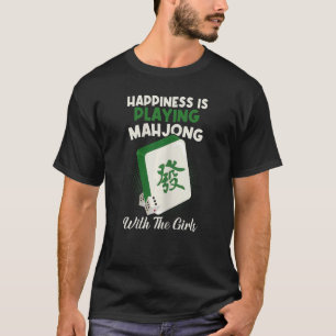 Vrouwen Mahjong Cool Happiness speelt Mahjo T-shirt