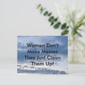 Vrouwen maken geen messes briefkaart (Staand voorkant)
