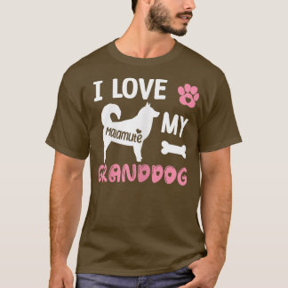 Vrouwen Malamute Dog Grandma Gifts I Love My Grand T-shirt