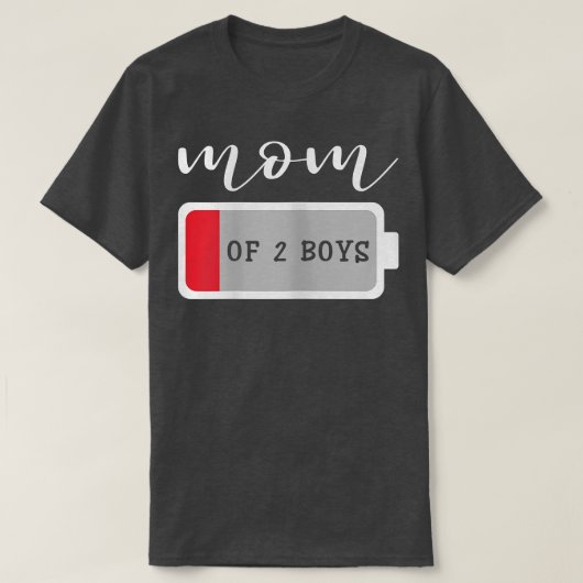 Vrouwen Mam van 2 jongens van Son Moederdag Birthd T-shirt (Design voorkant)