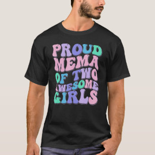 Vrouwen Mam van 2 Meisjes Twee Daughters Moederdag T-shirt