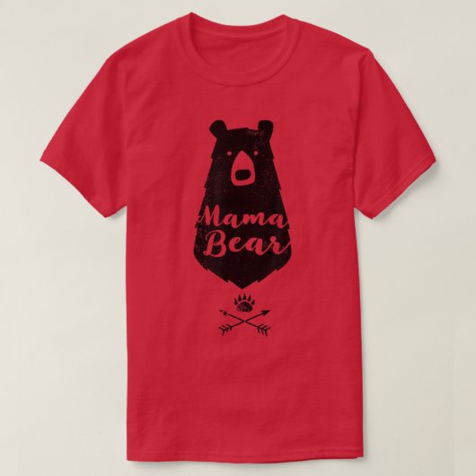 Vrouwen Mama Bear Shirt Distressed Tshirt Mom Gift (Design voorkant)