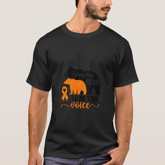 Vrouwen Mama Beer Leukemie Moeder van een Leukemie T-shirt (Voorkant)
