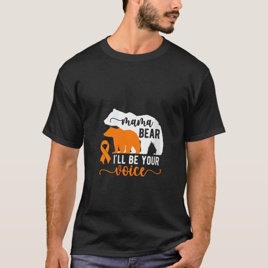 Vrouwen Mama Beer Leukemie Moeder van een Leukemie T-shirt (Voorkant)