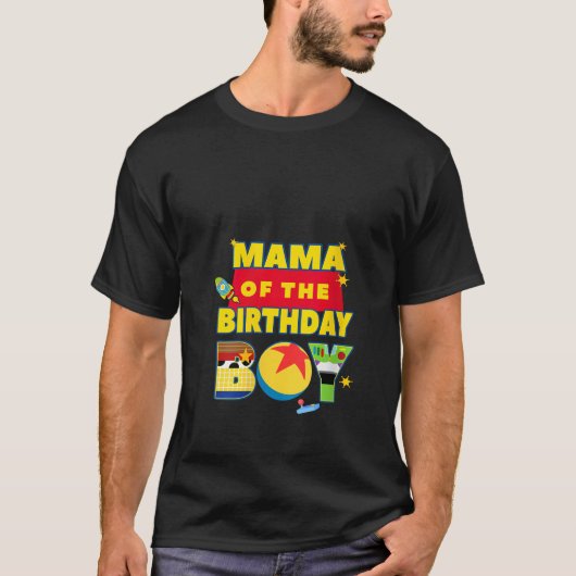 Vrouwen Mama van de verjaardag jongen Speelgoed fa T-shirt (Voorkant)