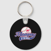 Vrouwen Mama van Rookie 1e Verjaardag 1 Baseball M Sleutelhanger (Voorkant)