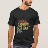 Vrouwen Man superheld beste vader ooit V Neck T-shirt (Voorkant)