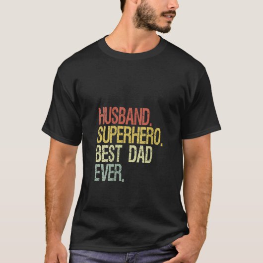 Vrouwen Man superheld beste vader ooit V Neck T-shirt (Voorkant)