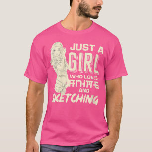 Vrouwen manga gewoon een meisje dat houdt van anim t-shirt