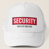 Vrouwen Mannen aangepaste tekst beveiliging Sjablo Trucker Pet (Voorkant)