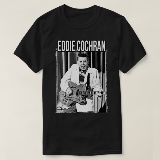 Vrouwen Mannen Eddie Cochran Retro Vintage T-shirt (Design voorkant)