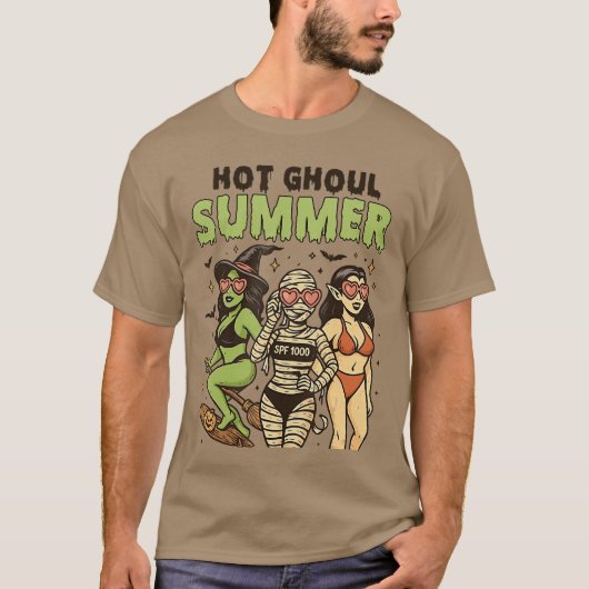Vrouwen Mannen Grappig Halloween Heet Spook Zomer T-shirt (Voorkant)