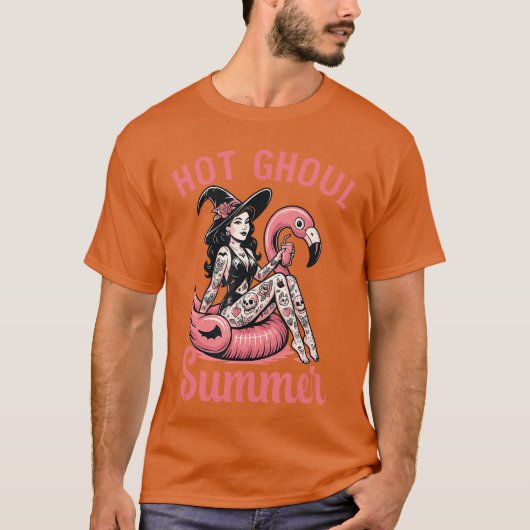 Vrouwen Mannen Grappig Halloween Heet Spook Zomer T-shirt (Voorkant)