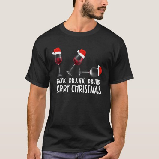 Vrouwen Mannen kerstwijn P Y Drink Drink Drink Win T-shirt (Voorkant)
